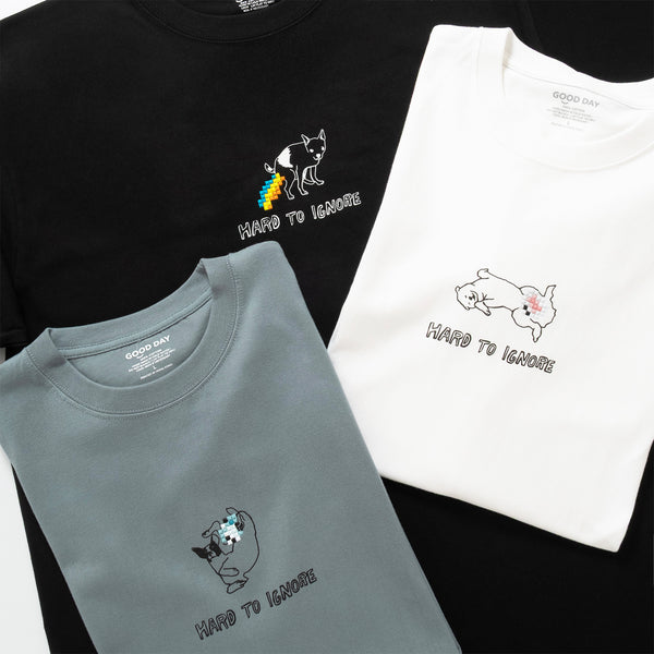 (ZT1725) Hard To Ignore Embroidery Graphic Tee