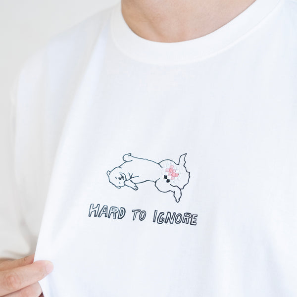 (ZT1725) Hard To Ignore Embroidery Graphic Tee