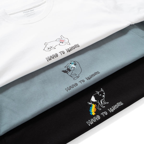 (ZT1725) Hard To Ignore Embroidery Graphic Tee