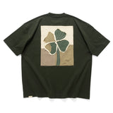 (ZT1722) 4 Leaf Clover Patchwork Pocket Tee