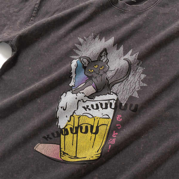 (ZT1739) Alcohol Cat Graphic Tee