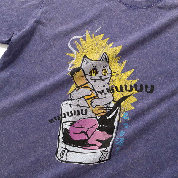 (ZT1739) Alcohol Cat Graphic Tee