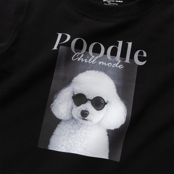 (ZT1743) Poodle Photoprint Cropped Tee