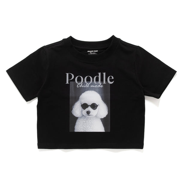 (ZT1743) Poodle Photoprint Cropped Tee
