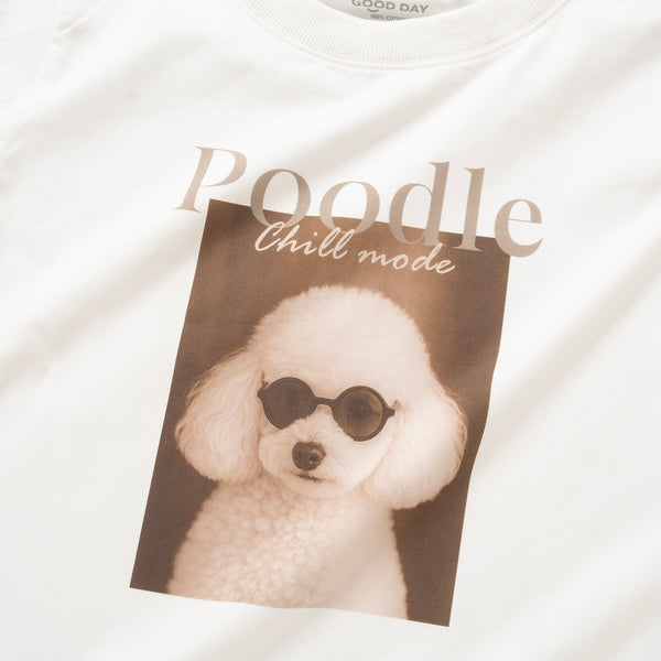 (ZT1743) Poodle Photoprint Cropped Tee