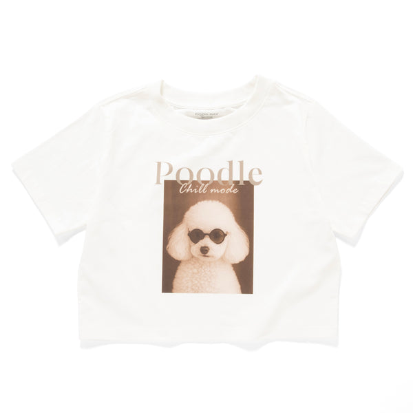 (ZT1743) Poodle Photoprint Cropped Tee