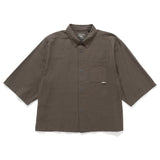 (YS475) Crop Sleeve Open Collar Shirt