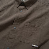 (YS475) Crop Sleeve Open Collar Shirt