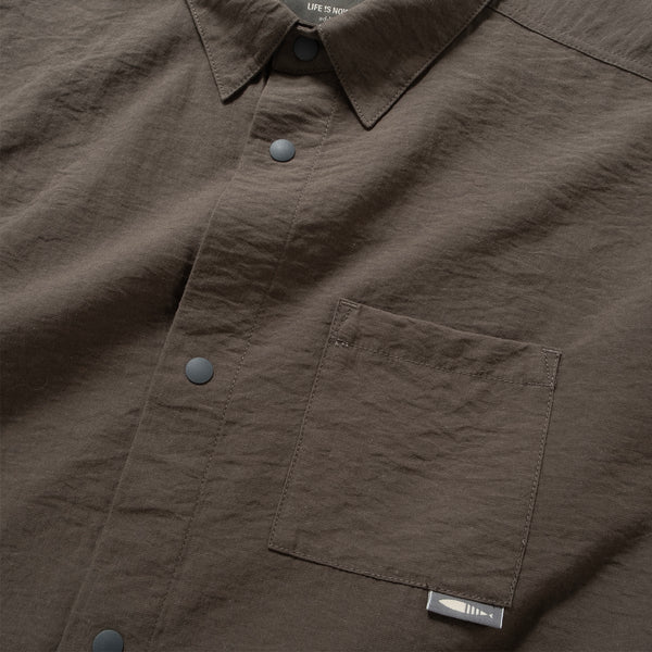 (YS475) Crop Sleeve Open Collar Shirt