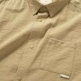 (YS475) Crop Sleeve Open Collar Shirt