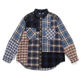 (ST469) Check Patchwork Shirt