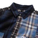 (ST469) Check Patchwork Shirt
