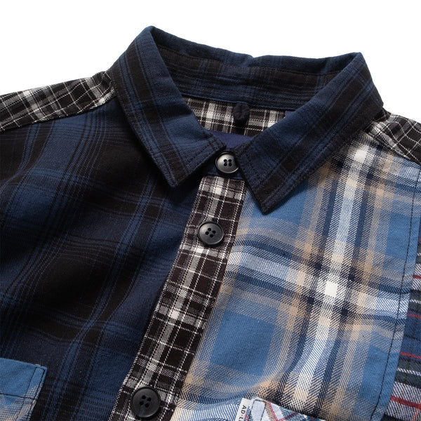 (ST469) Check Patchwork Shirt