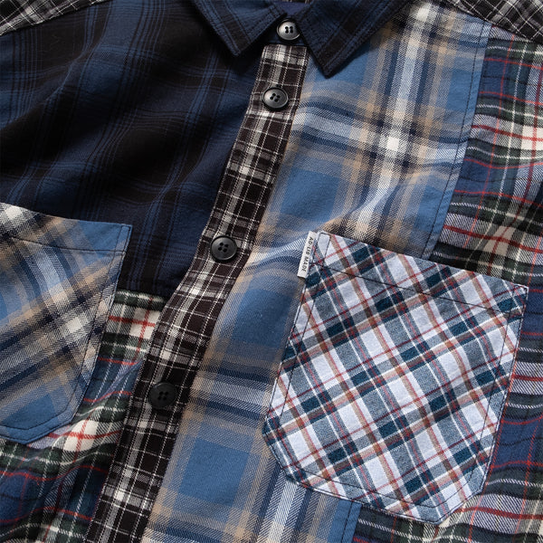 (ST469) Check Patchwork Shirt