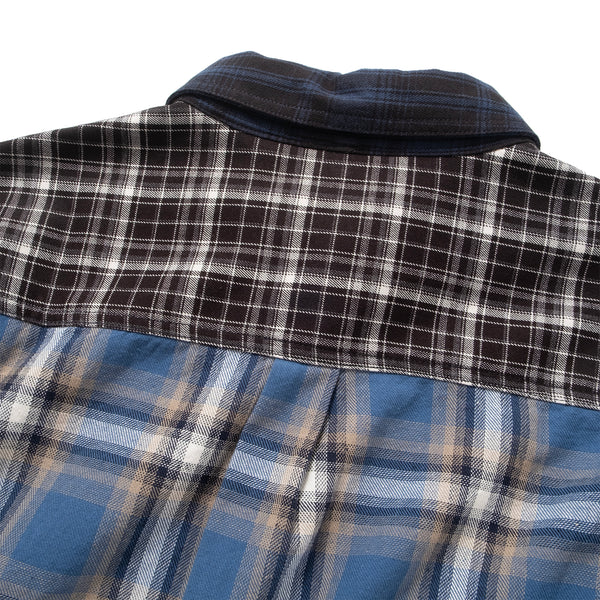 (ST469) Check Patchwork Shirt