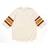 (TP1662) College Crop Sleeve Panel Tee