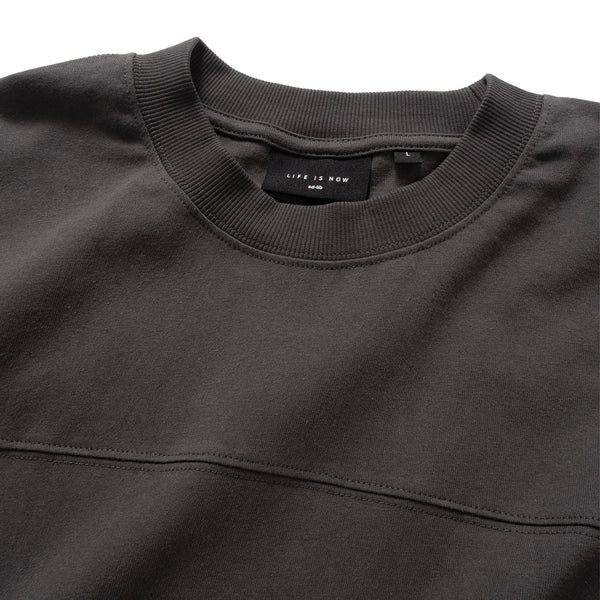 (TP1662) College Crop Sleeve Panel Tee