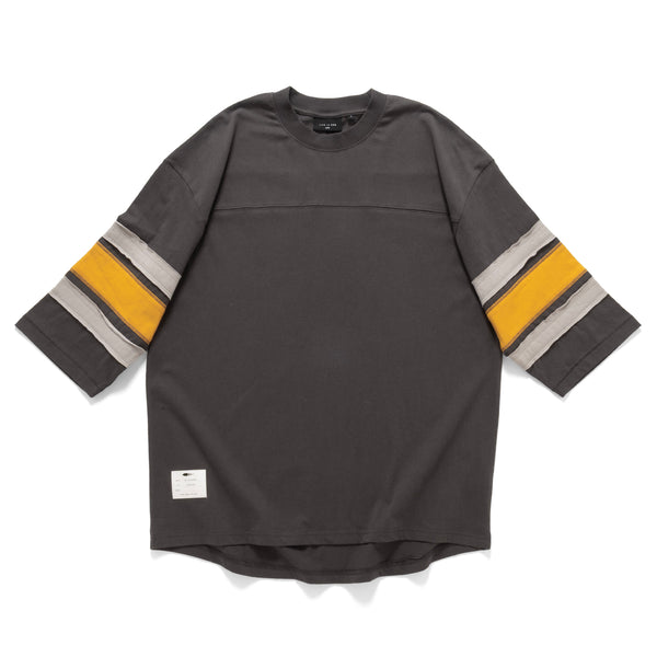 (TP1662) College Crop Sleeve Panel Tee