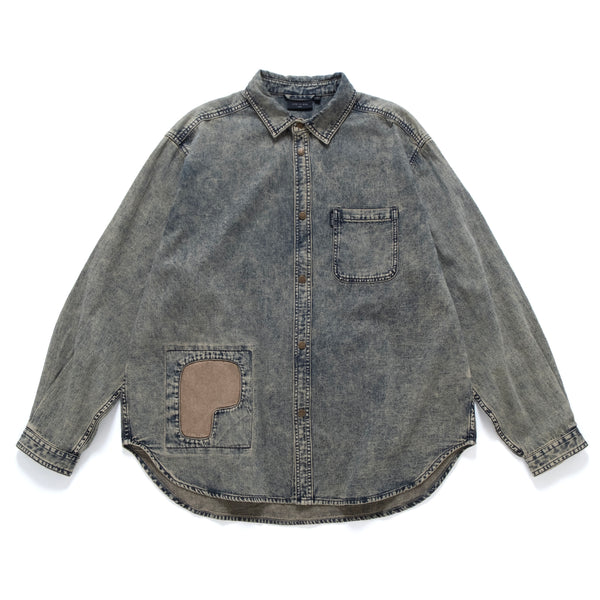 (ST473) Heavy Wash Denim Boro Shirt
