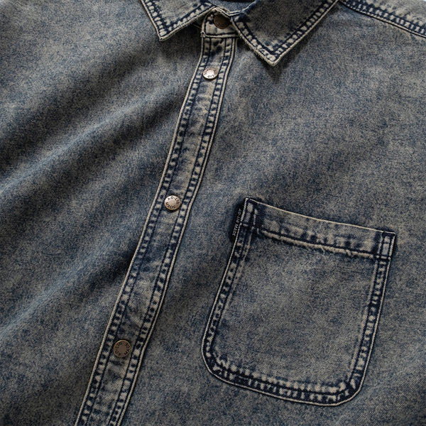 (ST473) Heavy Wash Denim Boro Shirt