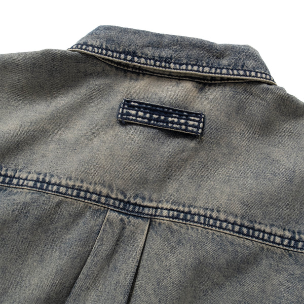 (ST473) Heavy Wash Denim Boro Shirt