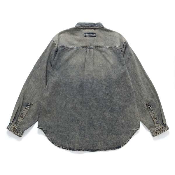 (ST473) Heavy Wash Denim Boro Shirt
