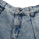 (PT410) Washed Denim Cargo Baggy Pants