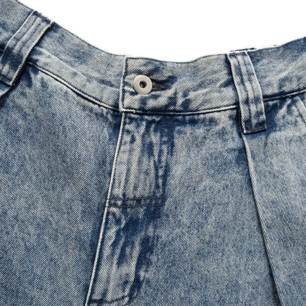 (PT410) Washed Denim Cargo Baggy Pants