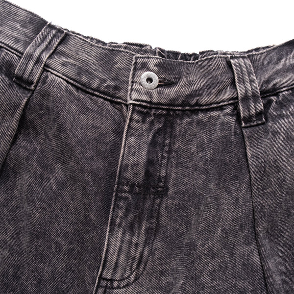(PT410) Washed Denim Cargo Baggy Pants