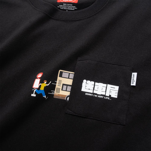 (EX636) Missed Bus Graphic Pocket Tee