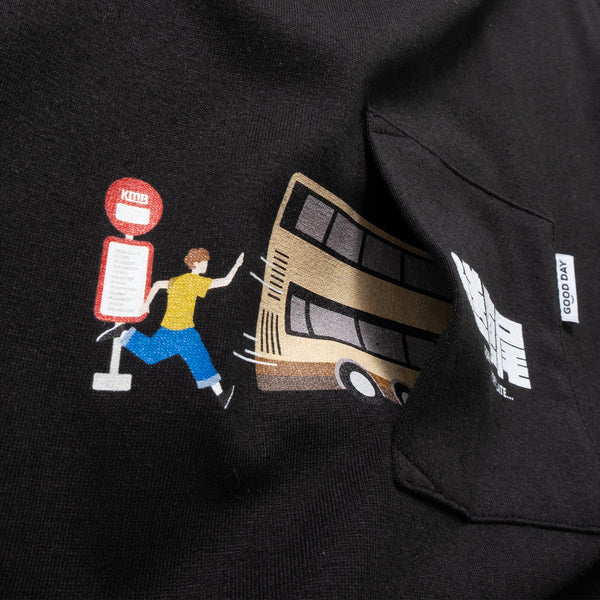 (EX636) Missed Bus Graphic Pocket Tee