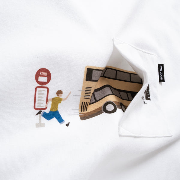 (EX636) Missed Bus Graphic Pocket Tee