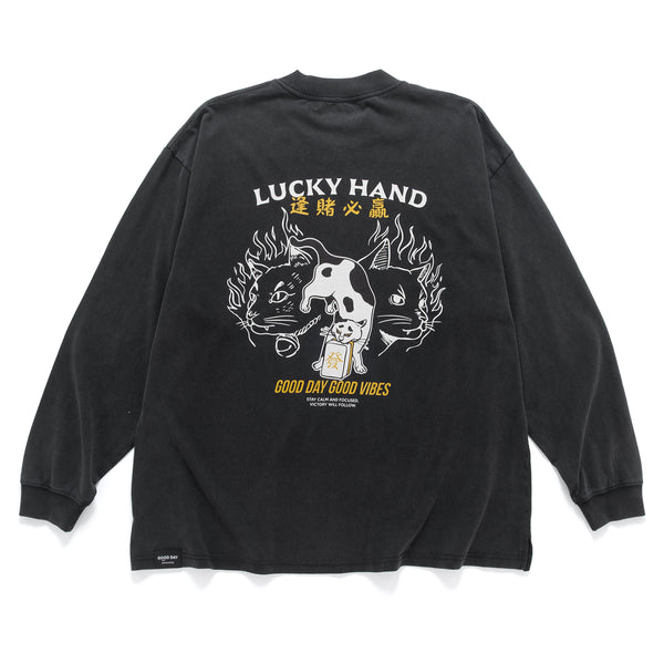 (ZT1765) Lucky Hand Graphic Long Sleeve Tee