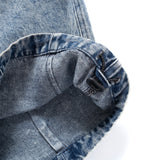 (PT410) Washed Denim Cargo Baggy Pants