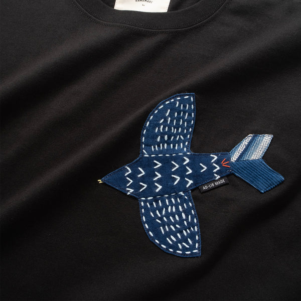 (ZT1727) Sashiko Indigo Pigeon Tee