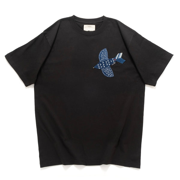 (ZT1727) Sashiko Indigo Pigeon Tee