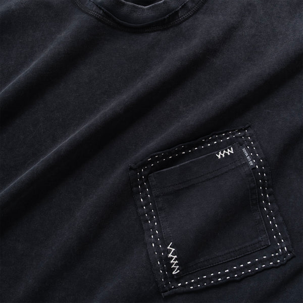 (TP1702) Washed Hand Stitch Pocket Tee