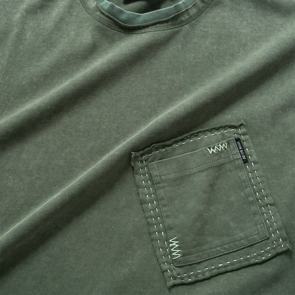 (TP1702) Washed Hand Stitch Pocket Tee