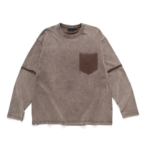 (TP1703) Washed Fake Layer Tee