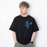 (ZT1727) Sashiko Indigo Pigeon Tee