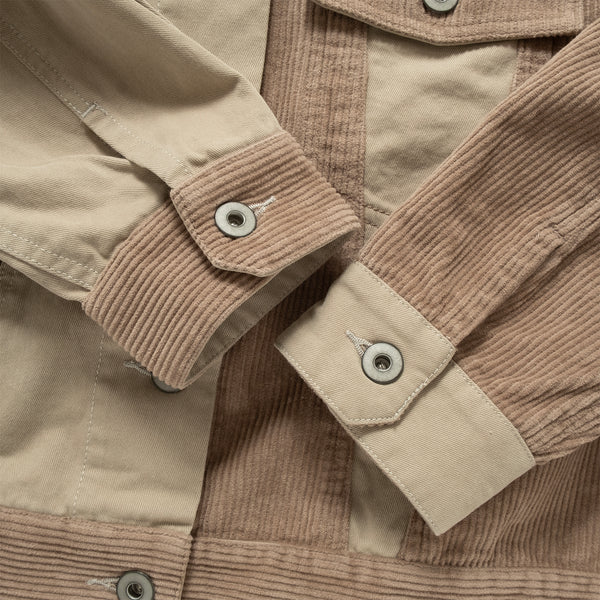 (JK415) 女裝短版散口拼布外套