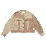 (JK415) 女裝短版散口拼布外套