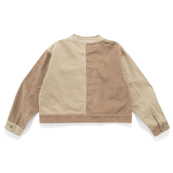 (JK415) 女裝短版散口拼布外套