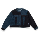 (JK415) 女裝短版散口拼布外套