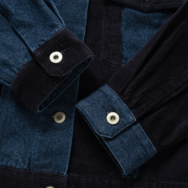 (JK415) 女裝短版散口拼布外套