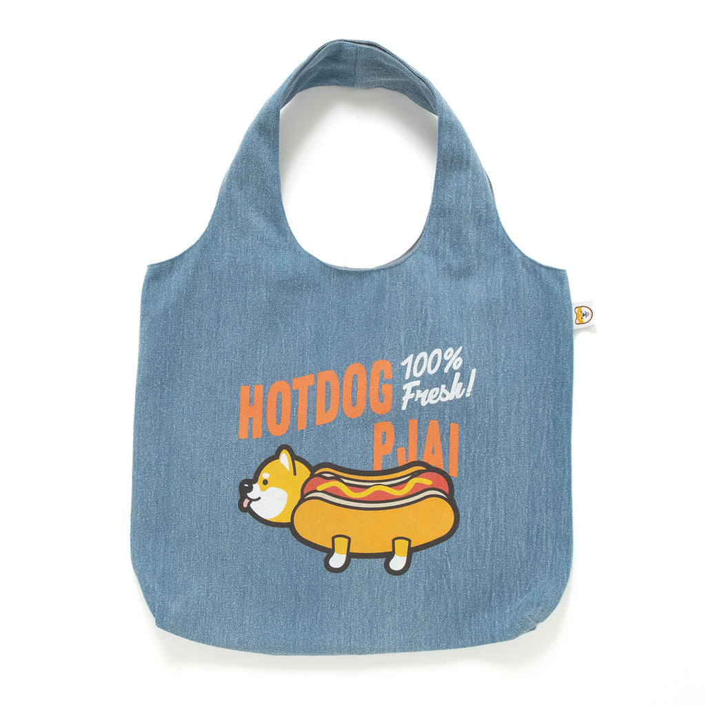 (ZB563) Hotdog PJai Washed Denim Tote Bag