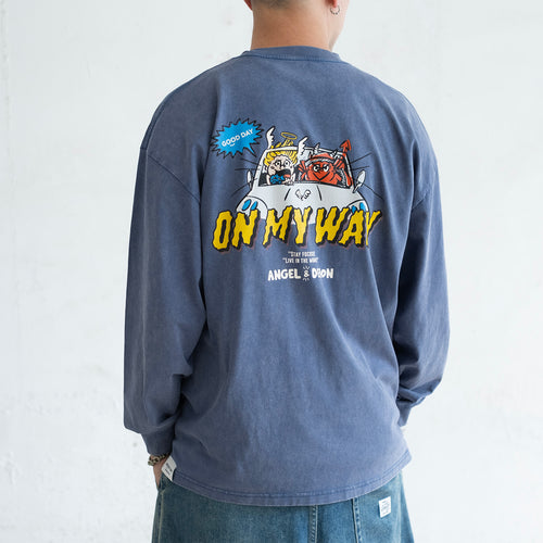 (ZT1777) On The Way Graphic Long Sleeve Tee