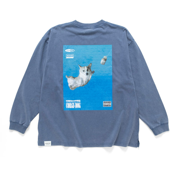 (ZT1779) Swimming Corgi 圖案長袖 Tee