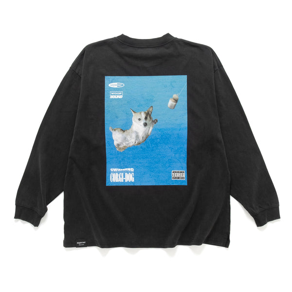 (ZT1779) Swimming Corgi 圖案長袖 Tee