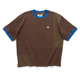 (TP1721) 窩夫格拼色滾邊Tee